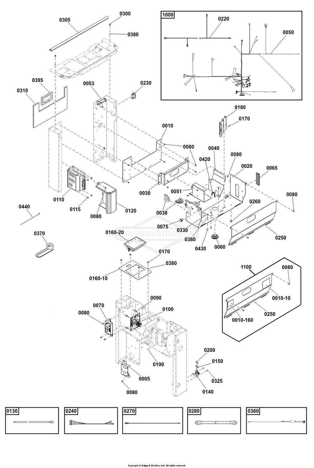 Control Panel Group Diagram and Parts List for 040782-00  Briggs and Stratton Generator